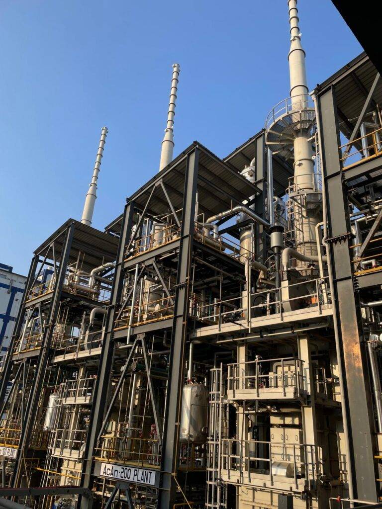 Process columns and steel access structure