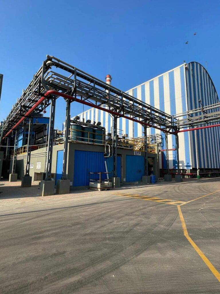 Industrial process structure with piping and access platforms